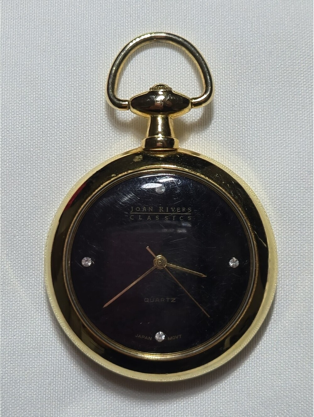 Joan Rivers Classics Quartz Gold Tone Pocket Watch New Battery VGC